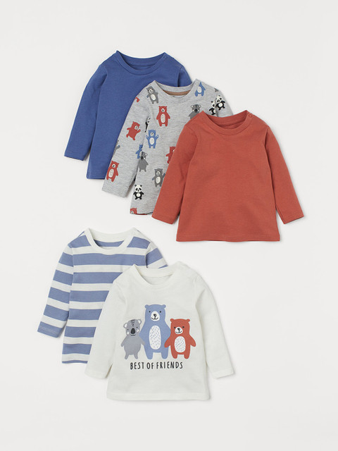 

H&M Boys Multicolored 5-pack cotton tops, Multi