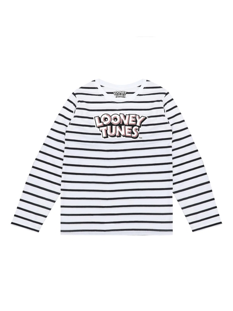 

Looney Tunes Boys White & Black Looney Tunes Striped Monochrome T-shirt