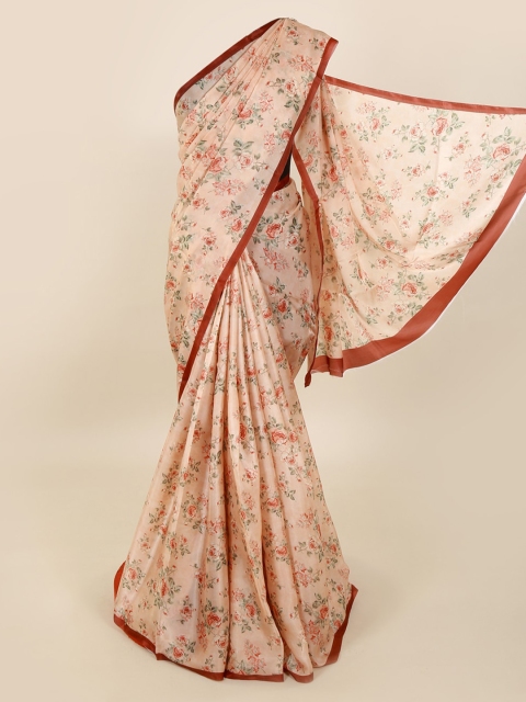 

Pothys Beige Printed Pure Silk Saree