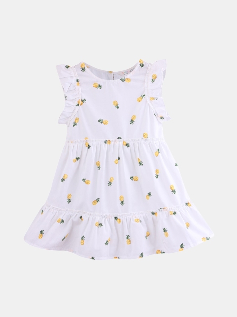 

Beebay Girls White Printed A-Line Dress