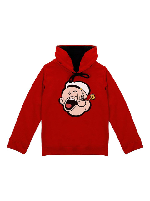 

Popeye Boys Red Printed Hooded Sweatshirt