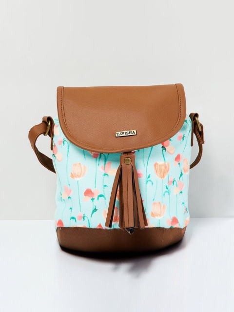 

max Women Turquoise Blue & Pink Graphic Backpack