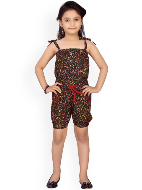 

Aarika Girls Navy Blue & Red Printed Playsuit