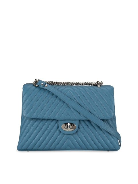 

Da Milano Blue Textured Leather Sling Bag