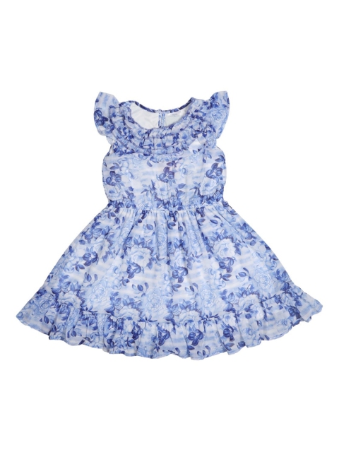 

Doodle Girls Blue Printed Fit and Flare Dress