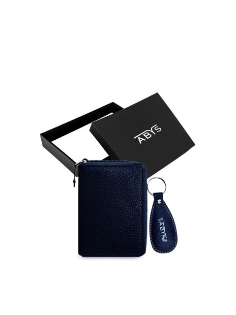 

ABYS Unisex Genuine Leather Accessory Gift Set, Blue