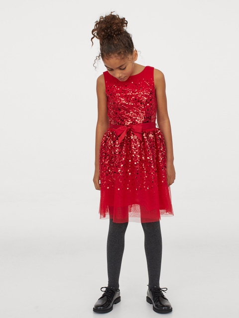 

H&M Girls Red Sequined Tulle Dress