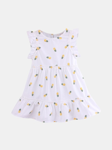 

Beebay Girls White Printed A-Line Dress