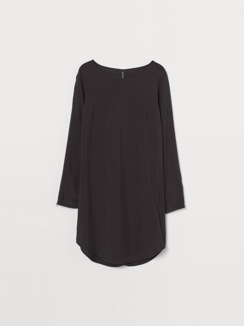 

H&M Women Black Solid Short Viscose Dress