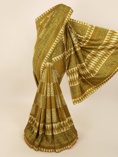 

Pothys Green Pure Silk Woven Design Dabu Saree