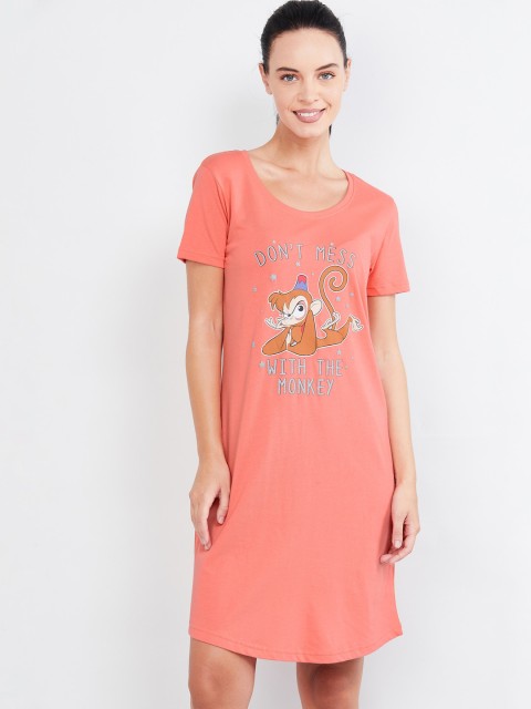 

max Peach-Coloured Printed Nightdress