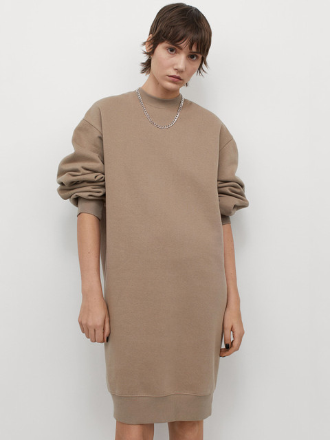 

H&M Women Beige Sweatshirt Dess
