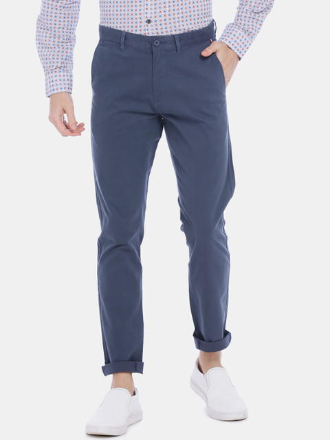 

U.S. Polo Assn. Men Blue Regular Fit Solid Regular Trousers