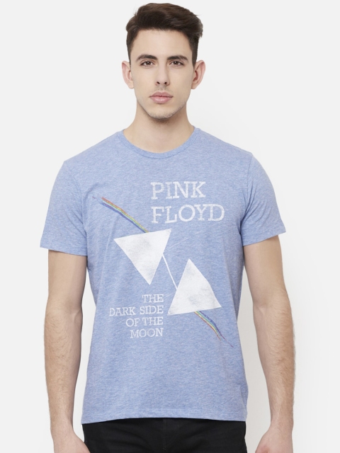 

Free Authority Men Blue PINK FLOYD Printed Round Neck T-shirt