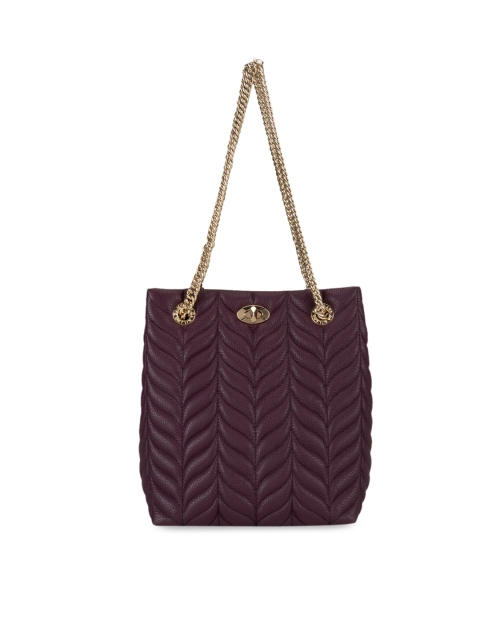 

Da Milano Maroon Self Design Handheld Bag