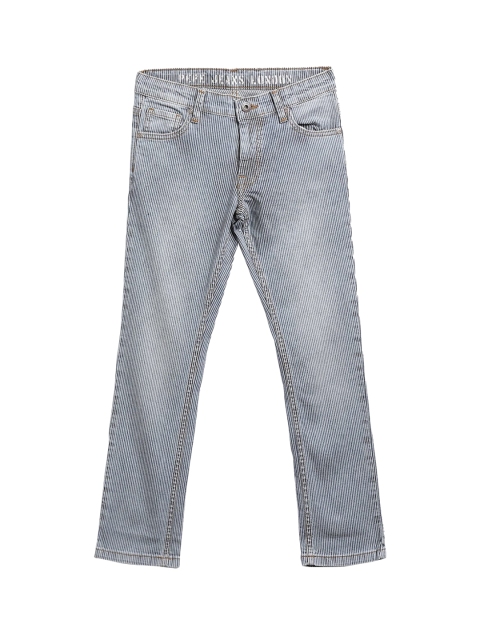 

Pepe Jeans Boys Blue & White Straight Fit Mid-Rise Clean Look Jeans