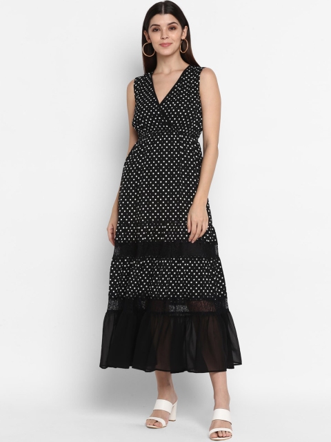 

NIZA Women Black Printed Maxi Dress