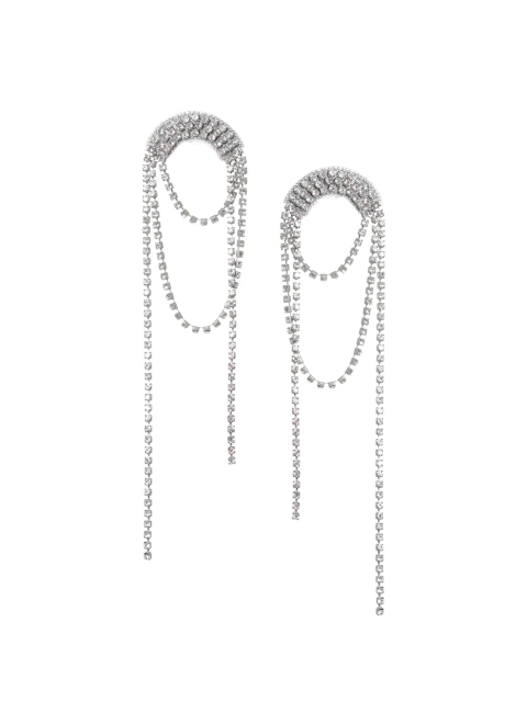 

FabAlley Silver-Plated Contemporary Drop Earrings