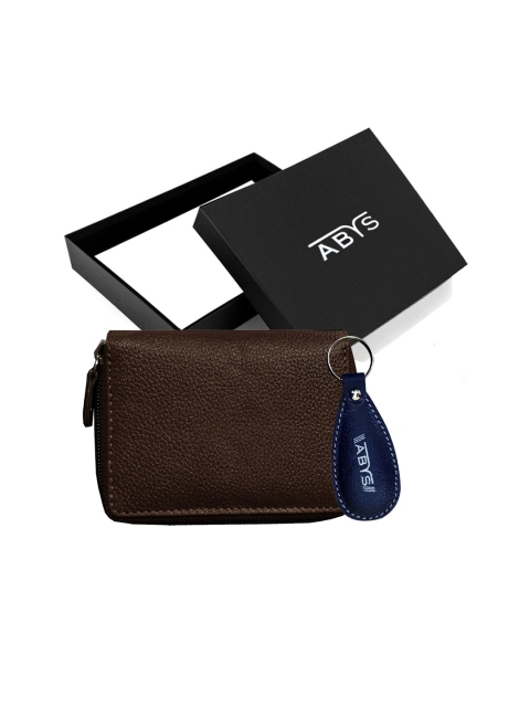 

ABYS Unisex Genuine Leather Accessory Gift Set, Coffee brown