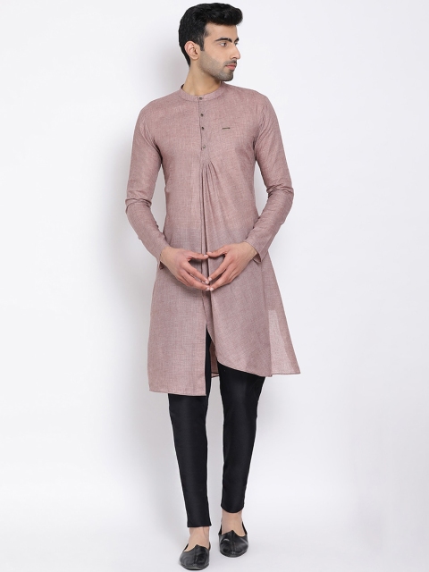 

DEVOILER Men Mauve Solid Kurta