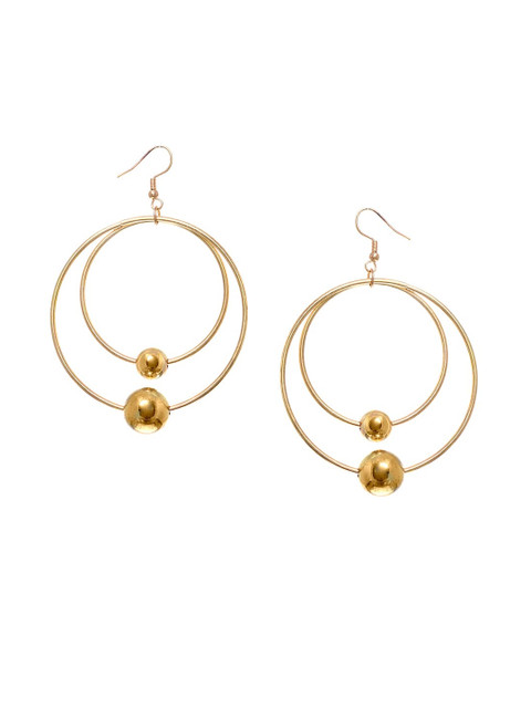 

FabAlley Gold-Plated Circular Drop Earrings