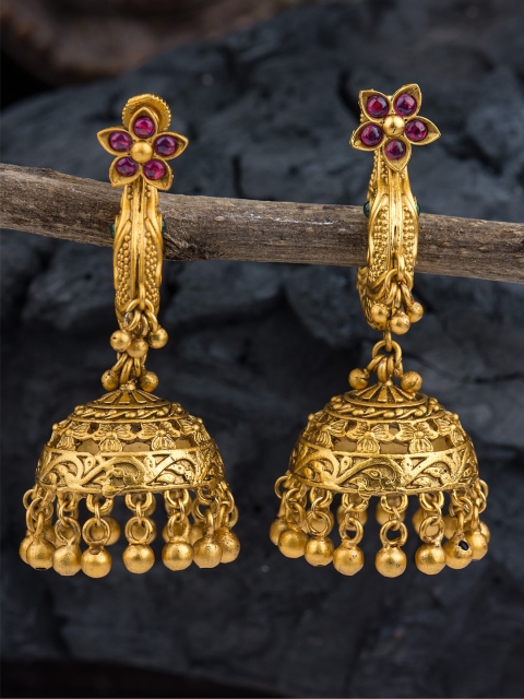 

Alankruthi Gold-Toned Dome Shaped Jhumkas