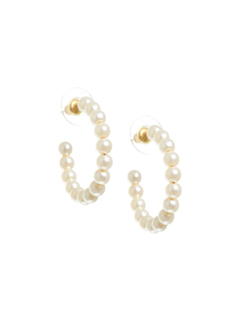 

FabAlley White Gold-Plated Circular Hoop Earrings