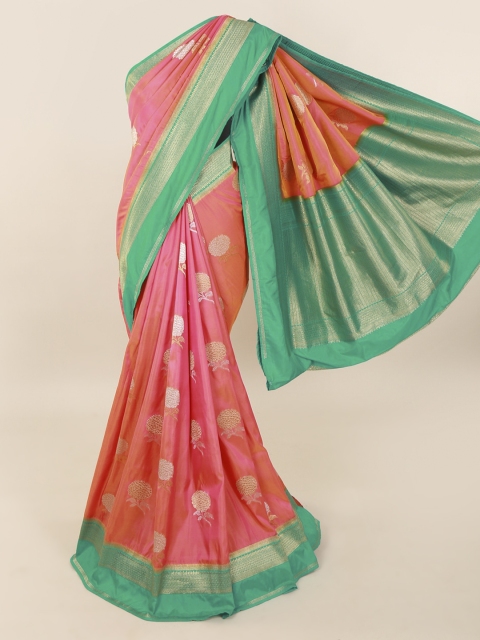 

Pothys Pink & Gold-Toned Pure Silk Woven Design Saree