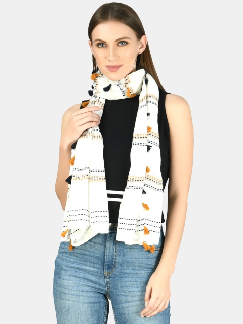 

Aditi Wasan Women White Woven Design Stole