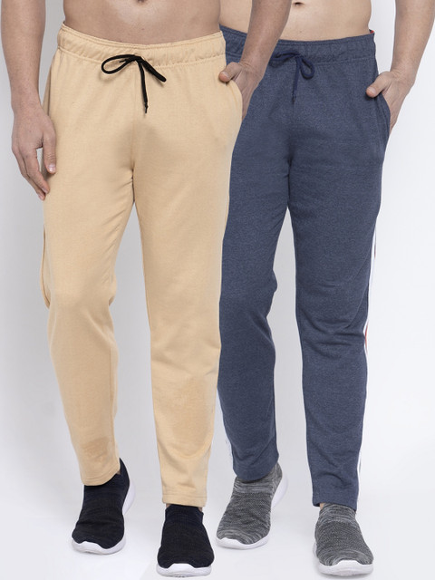 

NEUDIS Men Pack Of 2 Solid Structured-Fit Track Pants, Beige