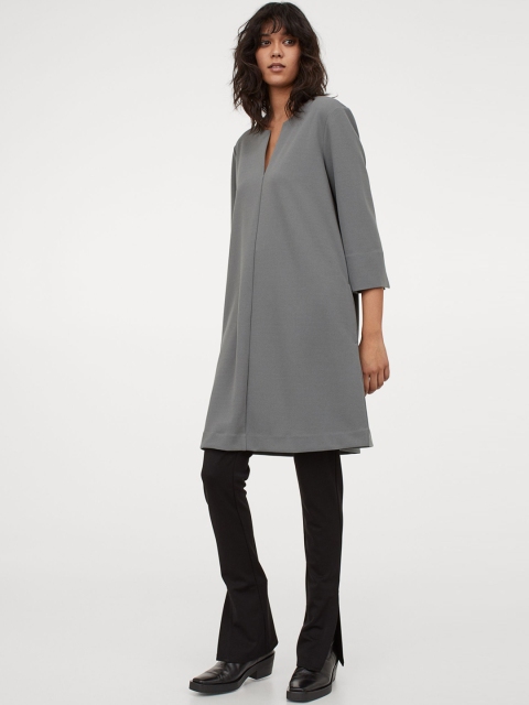 

H&M Women Grey Solid Jersey Dress