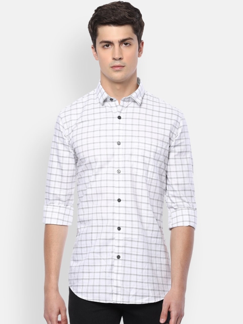 

Van Heusen Sport Men White Slim Fit Checked Casual Cotton Shirt