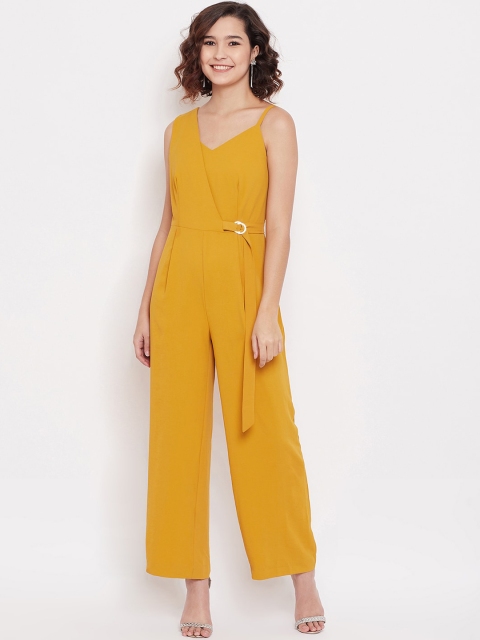 

Madame Women Mustard Solid Basic Jumpsuit