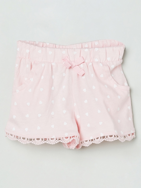 

max Girls Pink Printed Regular Fit Regular Shorts
