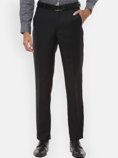 

Van Heusen Men Black Regular Fit Solid Pure Wool Formal Trousers