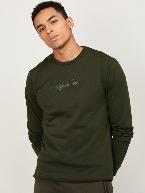 

Kappa Men Olive Green Solid Sweatshirt