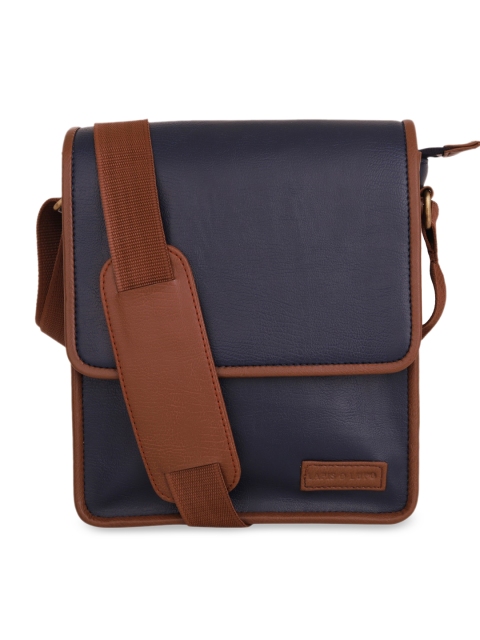 Lapis O Lupo Men Blue Solid Messenger Bag