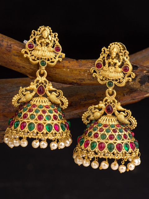 

Alankruthi Gold-Toned Dome Shaped Jhumkas