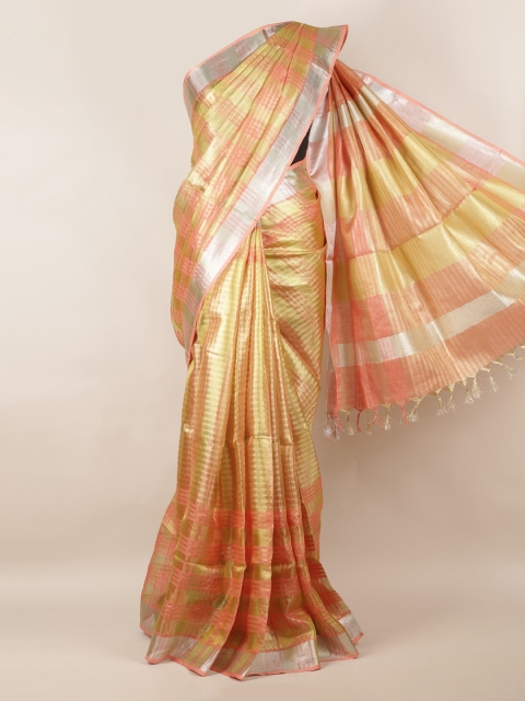 Pothys Gold-Toned Woven Design Saree