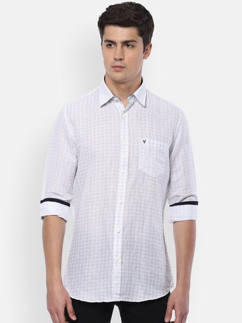 

Van Heusen Sport Men White & Black Slim Fit Printed Casual Shirt