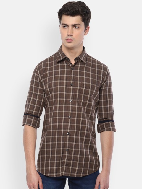 

Van Heusen Sport Men Brown Slim Fit Checked Casual Shirt