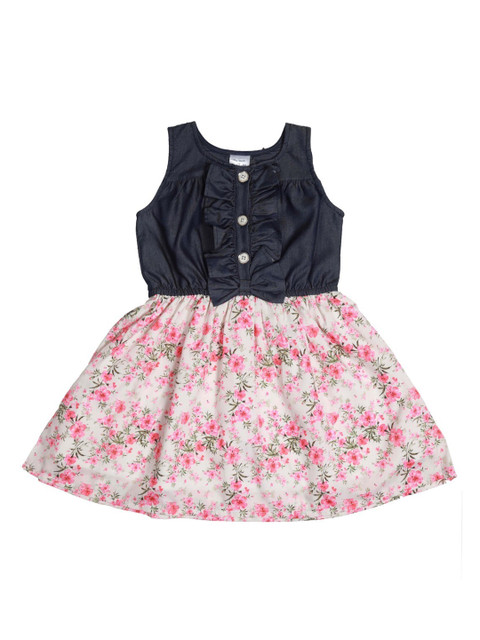 

Doodle Girls Off-White Printed Fit and Flare Dress