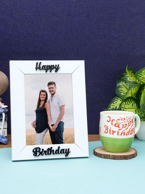 

WISHTANK White & Black Happy Birthday Patterned Photo Frame With Coffee Mug