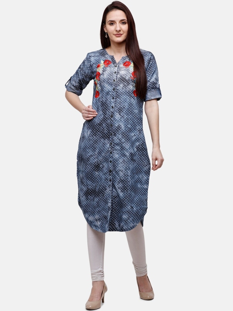 

Rasada Women Blue and Red Floral Print Kurti