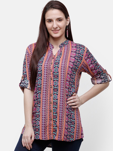 

Rasada Women Orange Printed Cotton Kurti
