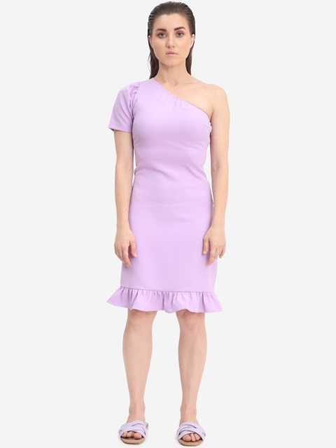 

Samshek Women Lavender Solid Sheath Dress
