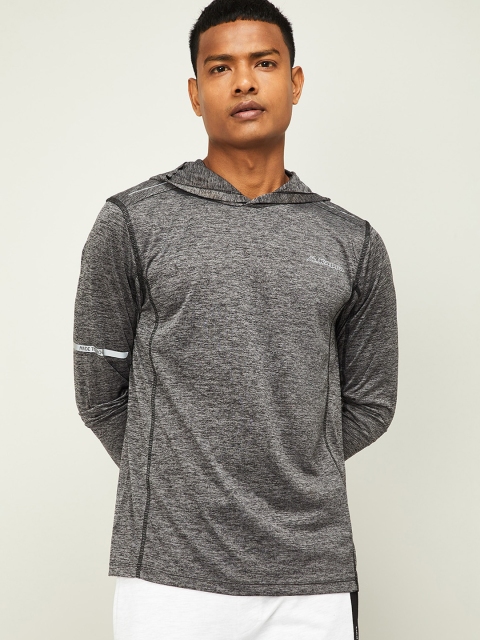 

Kappa Men Black Self Design Hood T-shirt