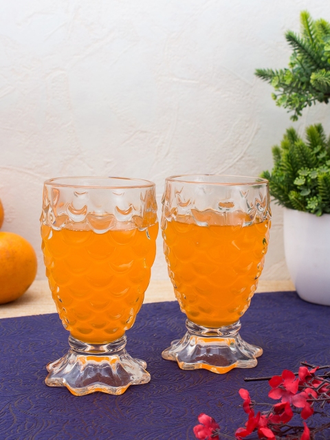 

WISHTANK Set Of 6 Transparent Solid Pineapple Shaped Juice Glasses