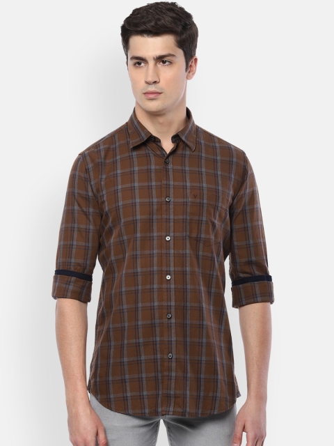 

Van Heusen Sport Men Brown & Grey Slim Fit Checked Casual Shirt