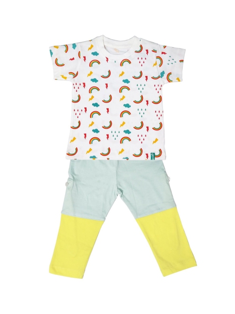 

You Got Plan B Unisex Kids White & Blue Printed Night suit